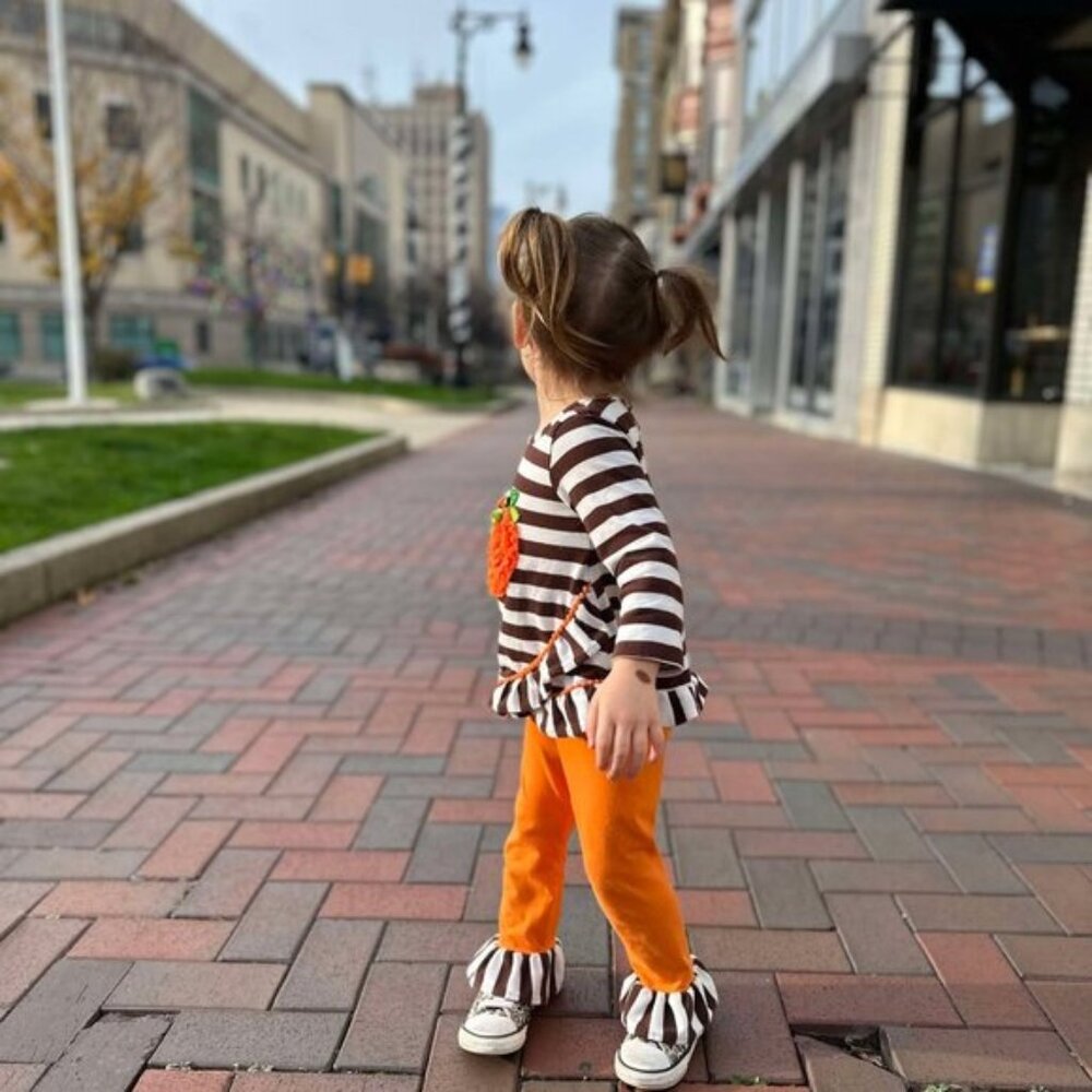 Emily Rose | Halloween Pumpkin Boo Fall Striped Two Piece Set | Size 2T